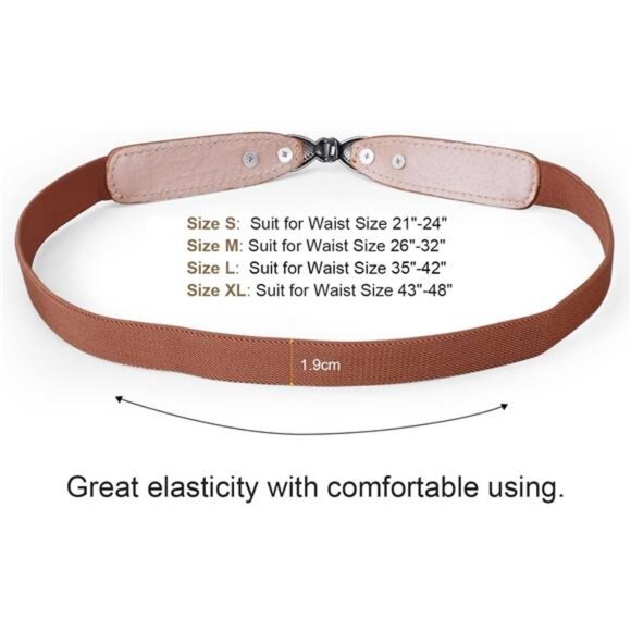 Women Skinny Elastic Stretch Belt Retro Ladies Waist Vintage Thin Belt - Picture 3 of 7
